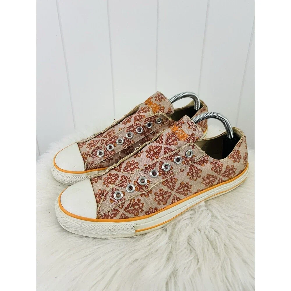 Converse All Star Chuck Taylor AS Pink Orange Mosaic Slip On Women Shoes Sz 11